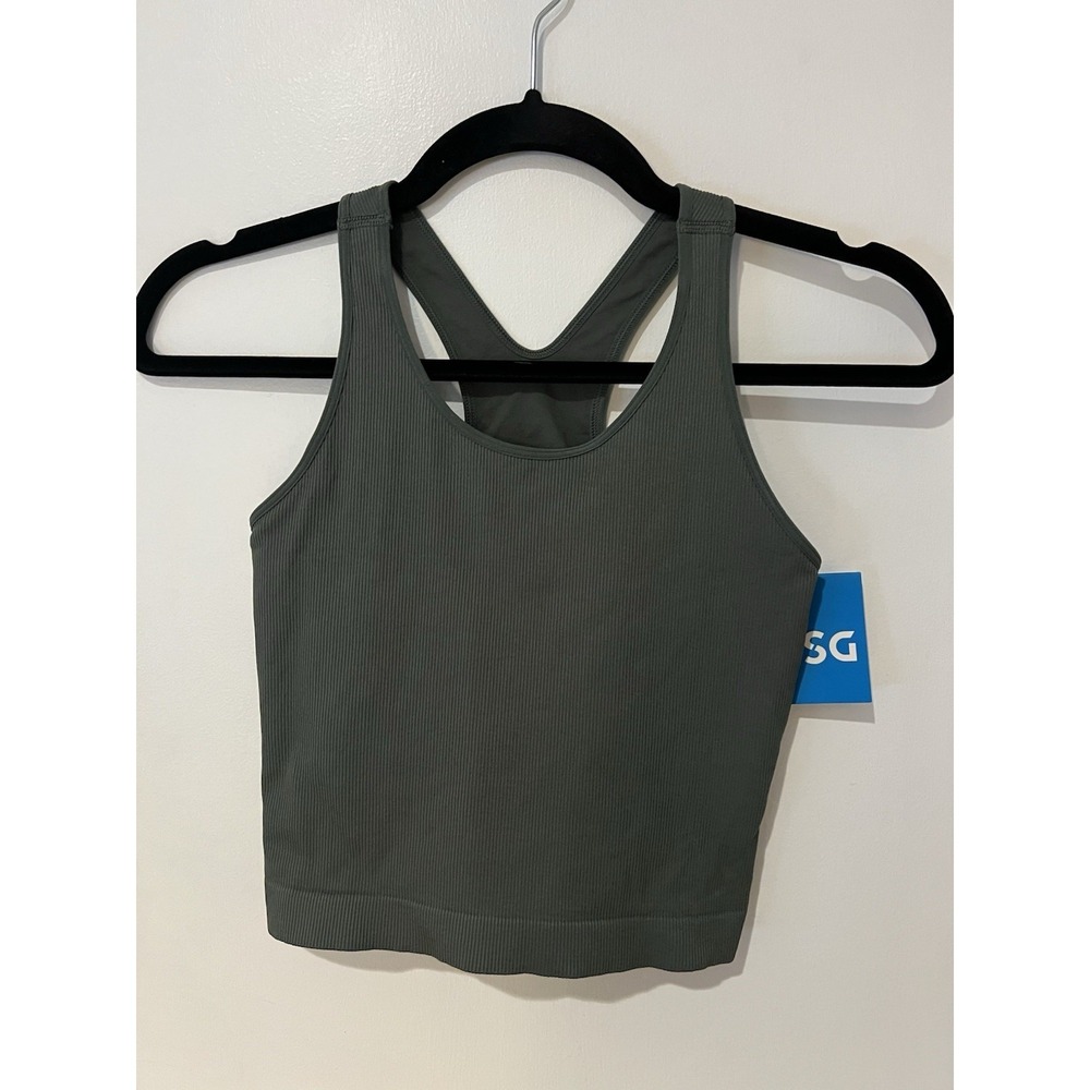 NWT Girls DSG Momentum Seamless Bra Tank Muted Olive Youth XL‎ Built In Bra